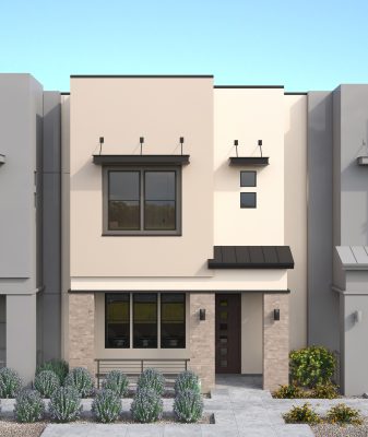Unit elevation at the Hudson apartments. Project by Porchlight Homes.