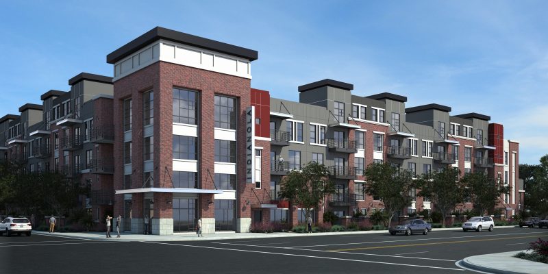 Apartments at Indianola. Perspective rendering. Design by Biltform.