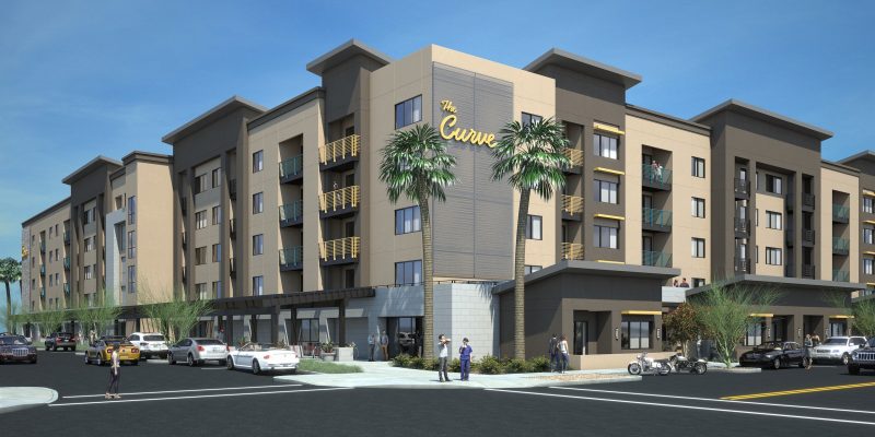 The Curve at Melrose. Perspective rendering. Project by PB Bell.