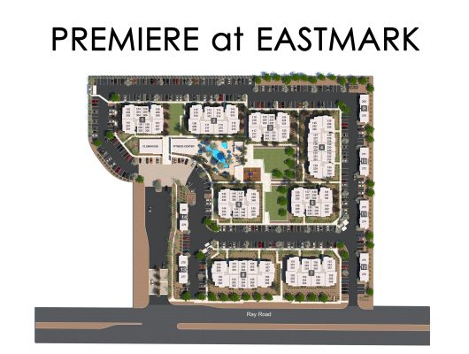 Community Map rendering for the Premiere at Eastmark apartments.